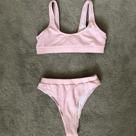 SHEIN Pink High Waisted Bikini *FREE WITH PURCHASE - Picture 1 of 5